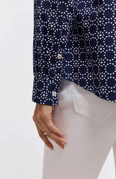 Foxcroft Hampton Geo Print Cotton Button-up Shirt In Multi