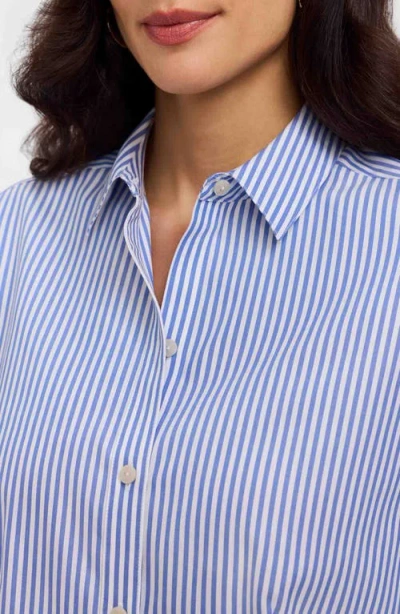 Foxcroft Dianna Stripe Cotton Button-up Shirt In Multi