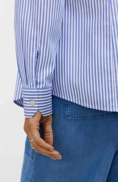 Foxcroft Dianna Stripe Cotton Button-up Shirt In Multi