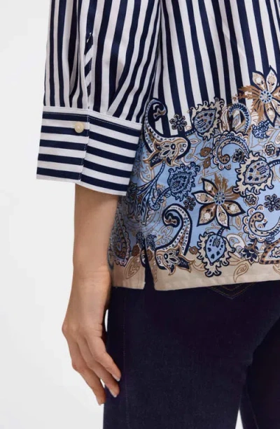 Foxcroft Julia Stripe Paisley Shirt In Multi