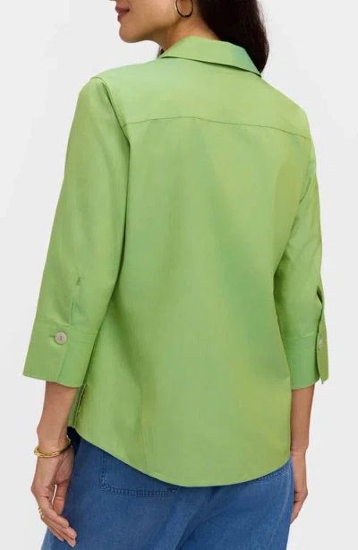 Foxcroft Paityn Non-iron Cotton Shirt In Green