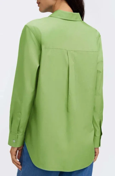 Foxcroft Non-iron Boyfriend Button-up Shirt In Green