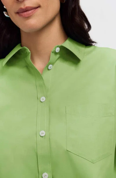 Foxcroft Non-iron Boyfriend Button-up Shirt In Green