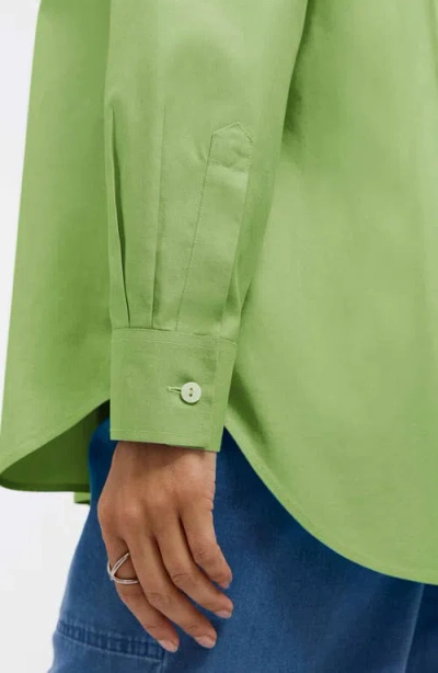 Foxcroft Non-iron Boyfriend Button-up Shirt In Green