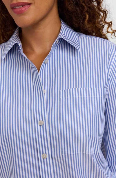 Foxcroft Jodie Stripe Cotton Button-up Shirt In Multi