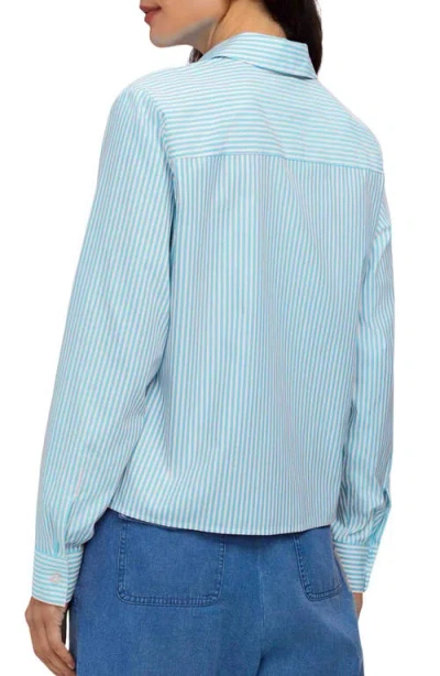 Foxcroft Jodie Stripe Cotton Button-up Shirt In Multi