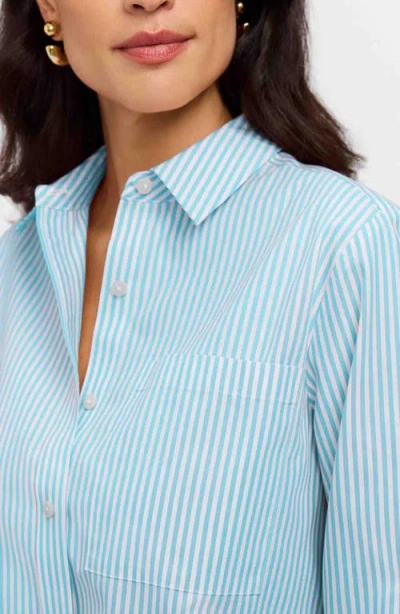 Foxcroft Jodie Stripe Cotton Button-up Shirt In Multi