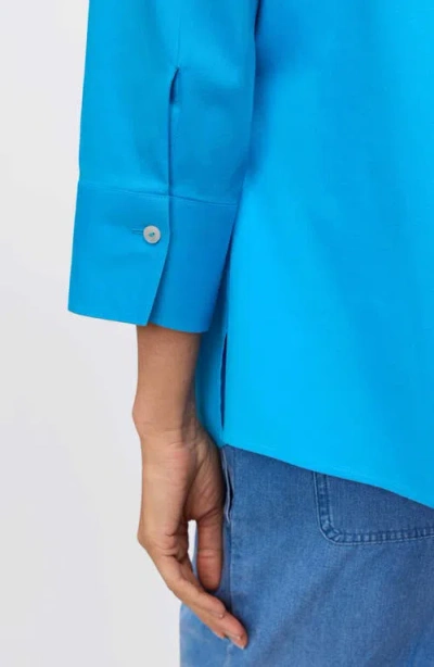Foxcroft Mary Button-up Blouse In Blue