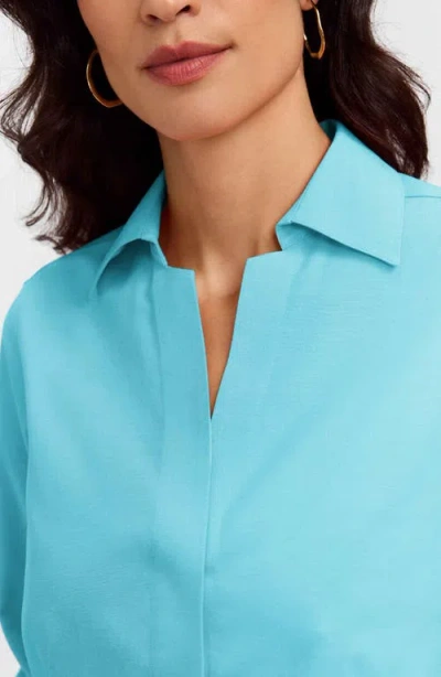 Foxcroft Taylor Fitted Non-iron Shirt In Blue