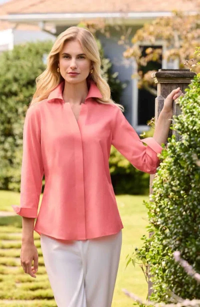 Foxcroft Taylor Fitted Non-iron Shirt In Pink