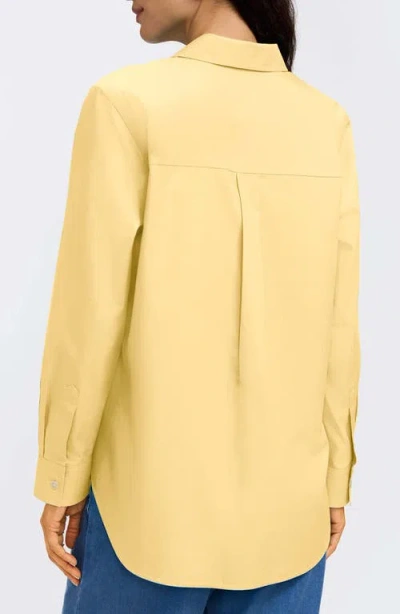 Foxcroft Non-iron Boyfriend Button-up Shirt In Yellow