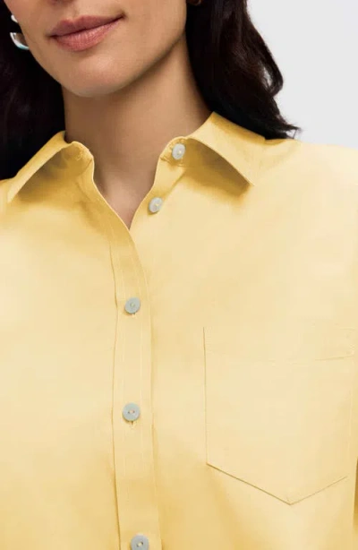 Foxcroft Non-iron Boyfriend Button-up Shirt In Yellow