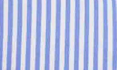 Foxcroft Cici Stripe Cotton Tunic Shirt In Blue