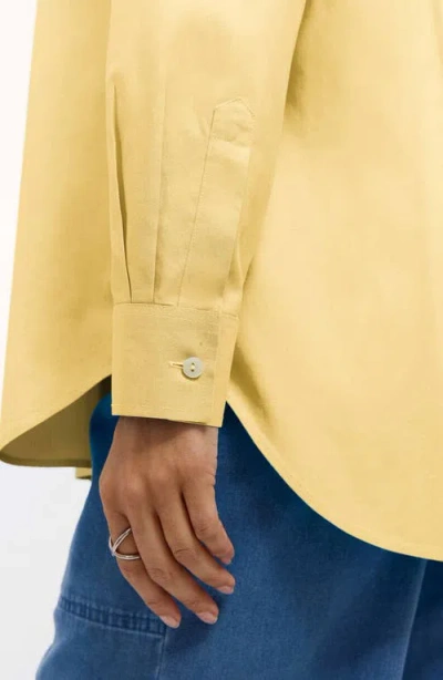 Foxcroft Non-iron Boyfriend Button-up Shirt In Yellow