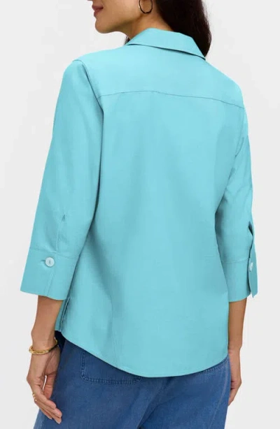 Foxcroft Paityn Non-iron Cotton Shirt In Blue