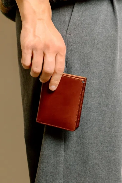 Bluebonnet The Toscano Italian Leather Bifold Wallet In Red