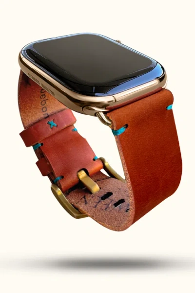 Bluebonnet The Companion Horween Leather Apple Watch Band In Brown