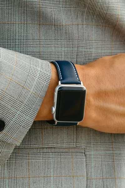 Bluebonnet Le Petit Prince Italian Leather Apple Watch Band In Blue