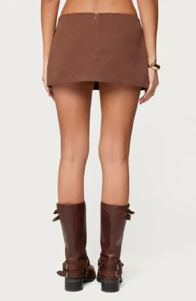 Edikted Monrow Micro Skort In Brown