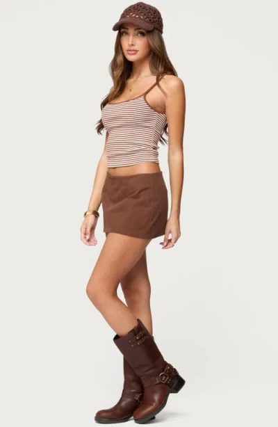 Edikted Monrow Micro Skort In Brown