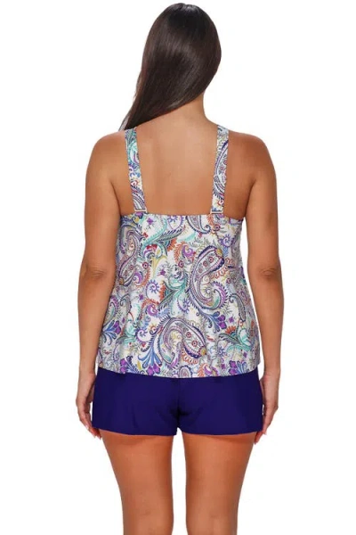 Sunsets Escape Sadie Tankini Swimsuit Top In Blue