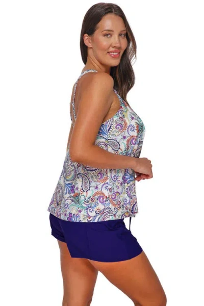 Sunsets Escape Sadie Tankini Swimsuit Top In Blue