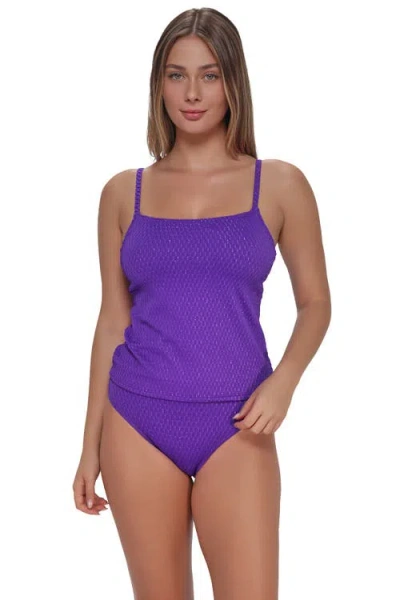 Pacifica By Sunsets Coralie Tankini Swimsuit Top In Purple