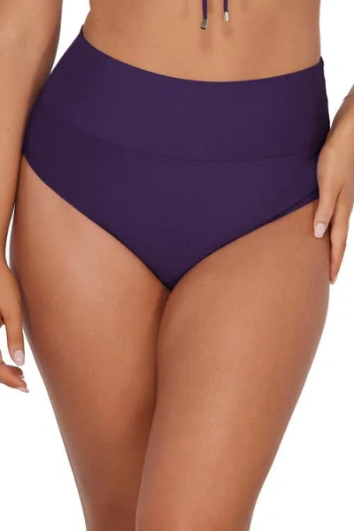 Sunsets Arlene High Waist Bikini Swim Bottoms With Tummy Control In Purple