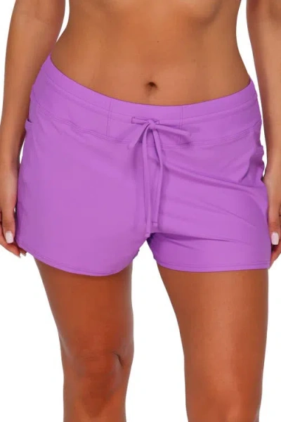 Sunsets Laguna Swim Short Bottoms In Purple
