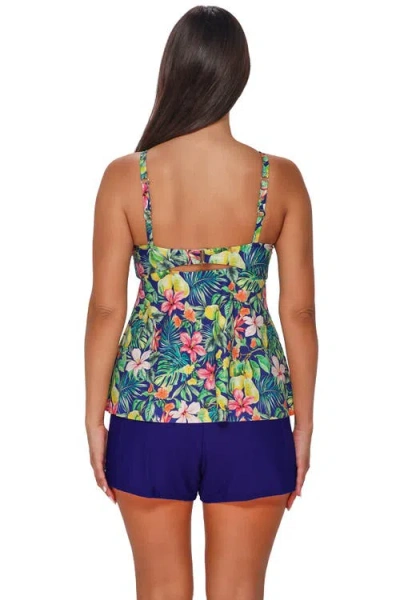 Sunsets Escape Tori Tankini Swimsuit Top In Animal Print