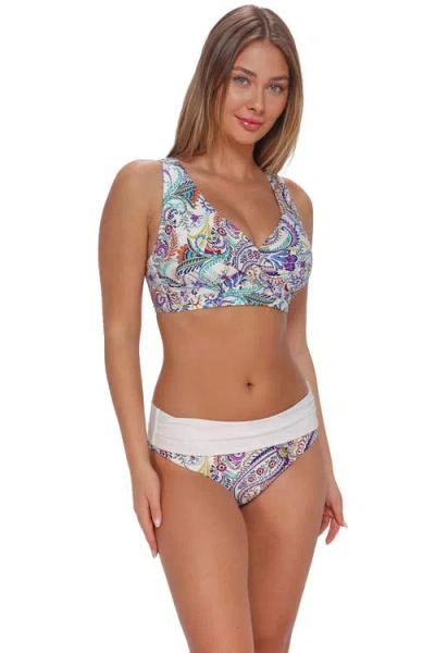 Sunsets Elsie Bikini Swimsuit Top In Metallic