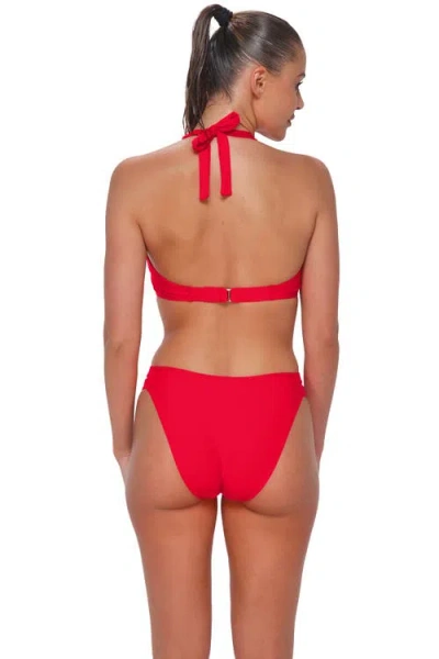 Sunsets Muse Halter Bikini Swimsuit Top In Red