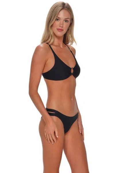 Sunsets Dora Double Tab Bikini Swim Bottoms In Black