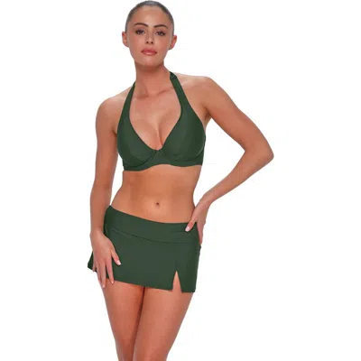 Sunsets Muse Halter Bikini Swimsuit Top In Green