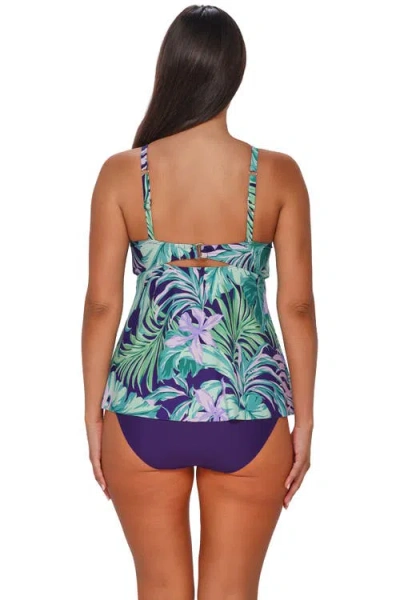 Sunsets Escape Tori Tankini Swimsuit Top In Green