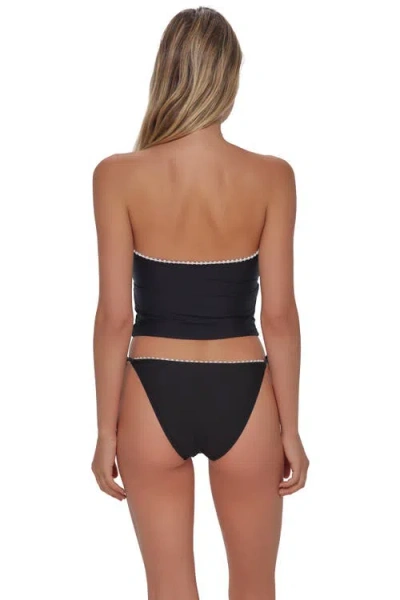 Swim Systems Pom Pom Dolly Crop Top Bikini Swimsuit In Black
