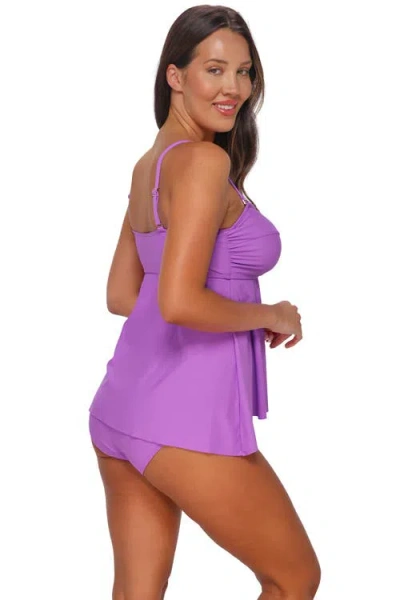 Sunsets Escape Molly Bandeau Tankini Swimsuit Top In Purple