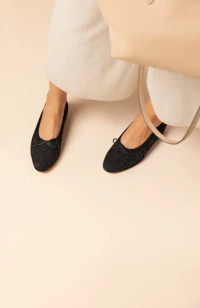 Menina Step Amelie Leather Ballet Flat In Black