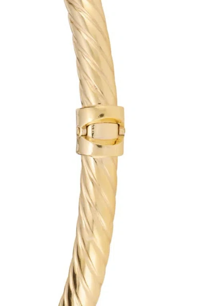 Athra Luxe Dolce Sole Twisted Pavé Rope Bangle In Gold