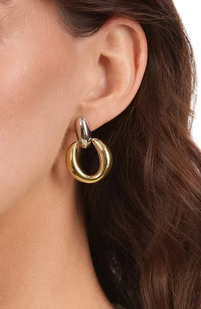 Athra Luxe Dolce Sole Two-tone Door Knocker Earrings In Multi