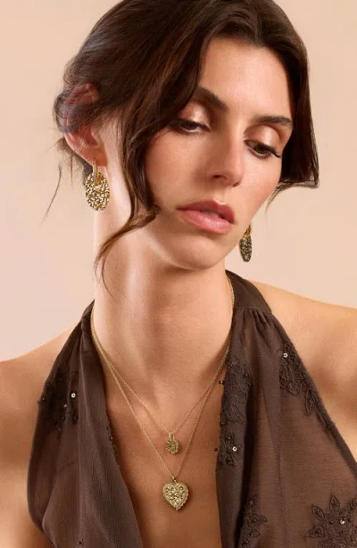 Athra Luxe Dolce Sole Textured Oval Drop Huggie Hoop Earrings In Gold