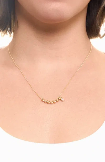 Athra Luxe Dolce Sole Spiral Cubic Zirconia Pendant Necklace In Gold