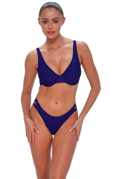 Sunsets Dora Double Tab Bikini Swim Bottoms In Blue