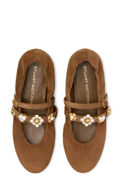 Stuart Weitzman Socharming Mary Jane Flat In Brown