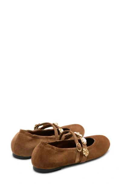 Stuart Weitzman Socharming Mary Jane Flat In Brown
