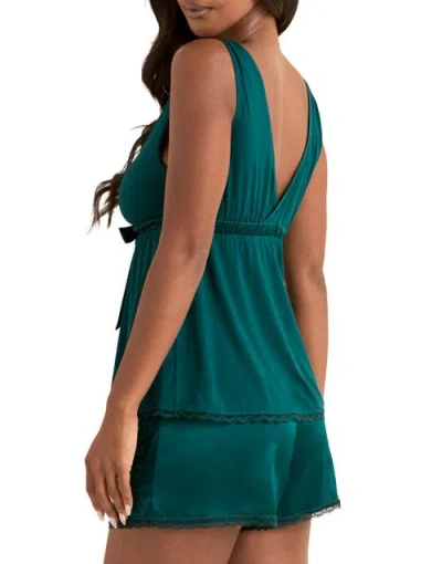 Adore Me Starsha Pajama Tank & Shorts Sleep Set In Green