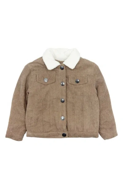 Feather 4 Arrow Kids' Dylan Faux Shearling Lined Corduroy Trucker Jacket In Brown