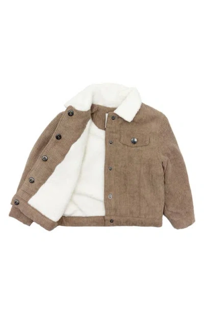 Feather 4 Arrow Kids' Dylan Faux Shearling Lined Corduroy Trucker Jacket In Brown