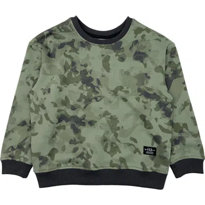 Feather 4 Arrow Kids' Ryder Oversize Camo Crewneck Sweatshirt In Green