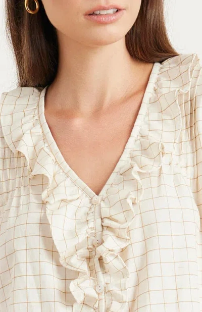 Paneros Clothing Chloe Cotton Ruffle Shirt In White